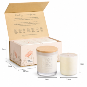 Byron Bay Candles Twin Gift Set with measurements
